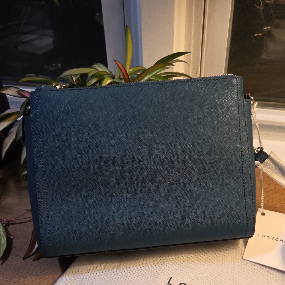 Lo & Sons Pearl – Saffiano Leather – Pacific Blue – Gold Hardware NWT - Picture 4 of 8